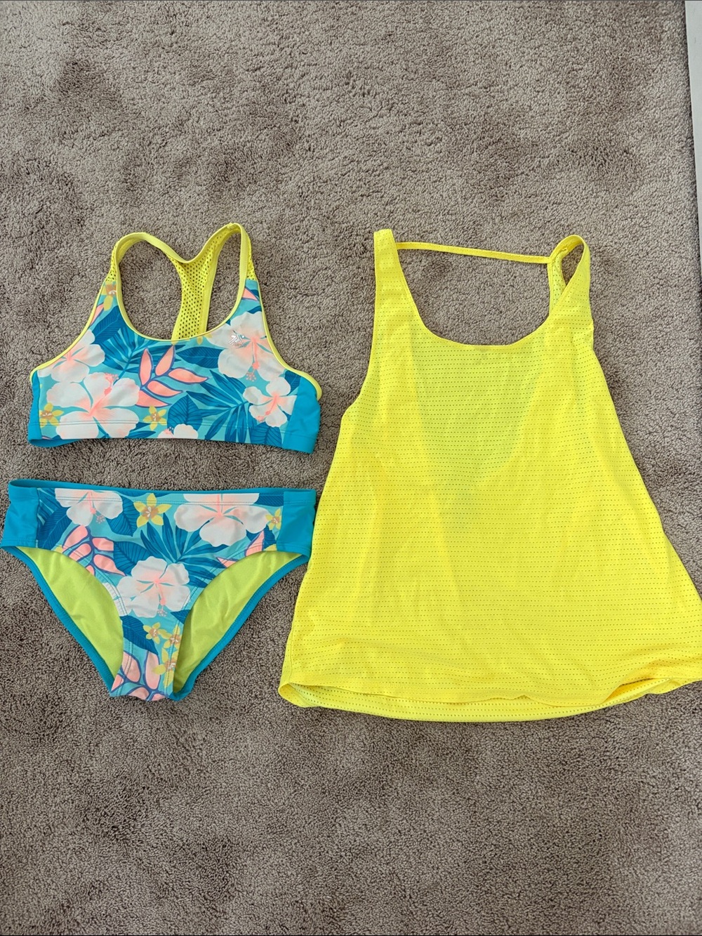 ZeroXposur Bright Blue Trim with Neon Yellow Swimwear